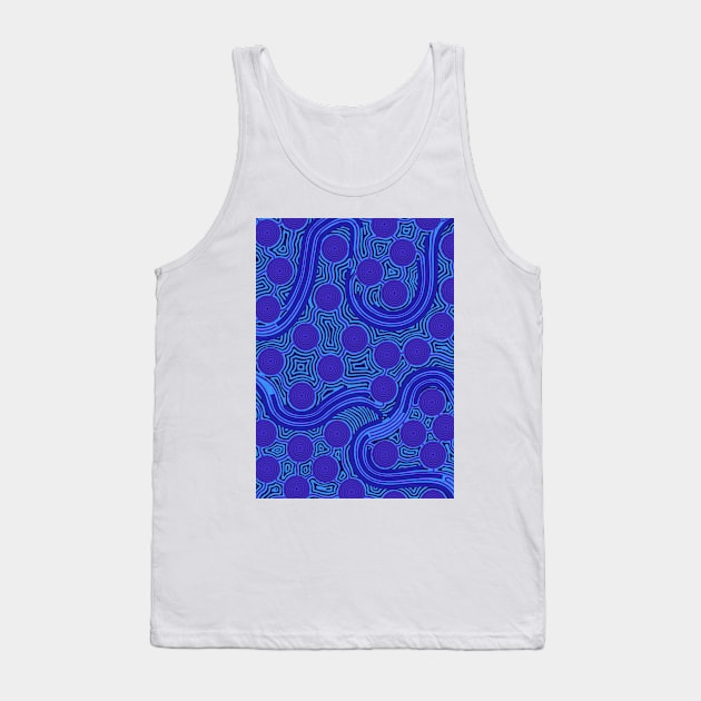 Aboriginal Art - The River Around Us Blue Tank Top by hogartharts